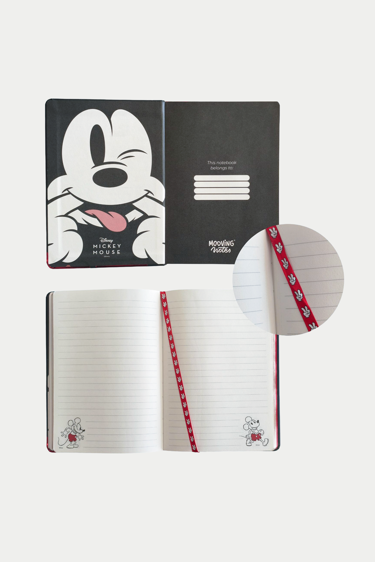 Libreta Tapa Dura Mickey Negra
