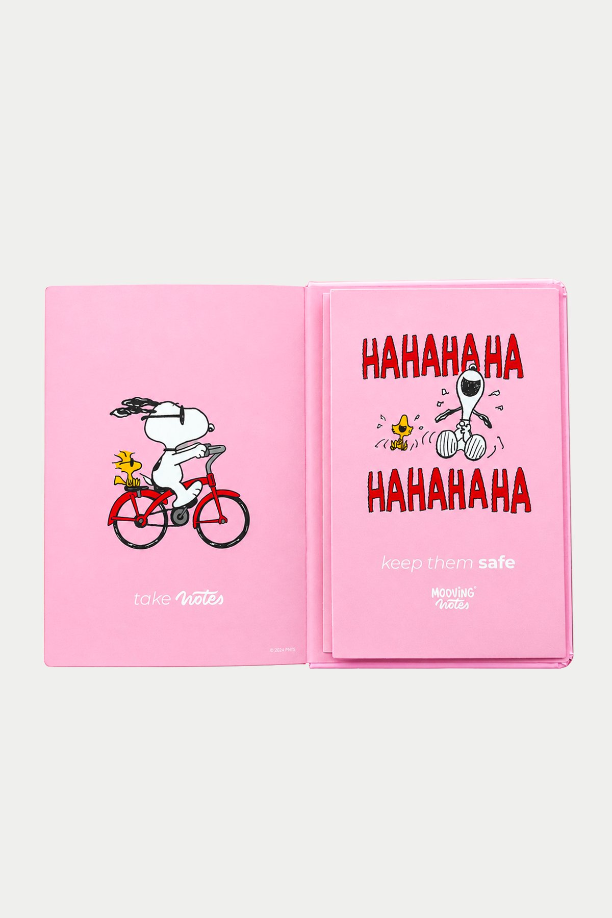 Libreta Tapa Dura Snoopy Rosada