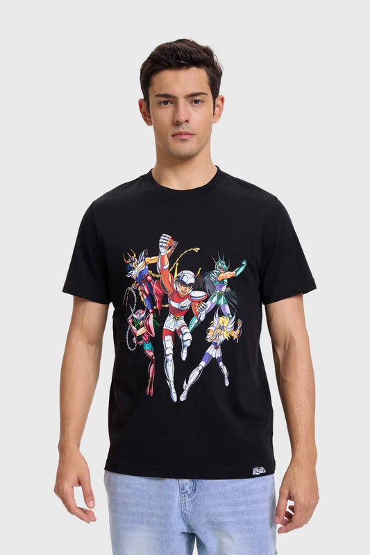 Polera Caballeros Del Zodiaco Negro