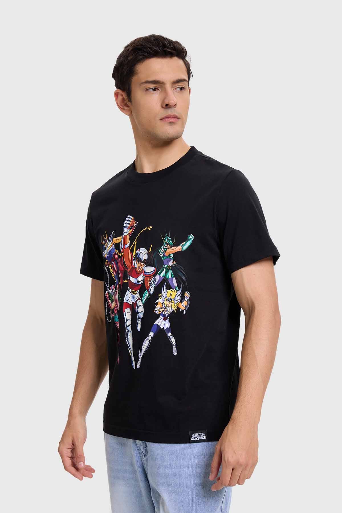 Polera Caballeros Del Zodiaco Negro