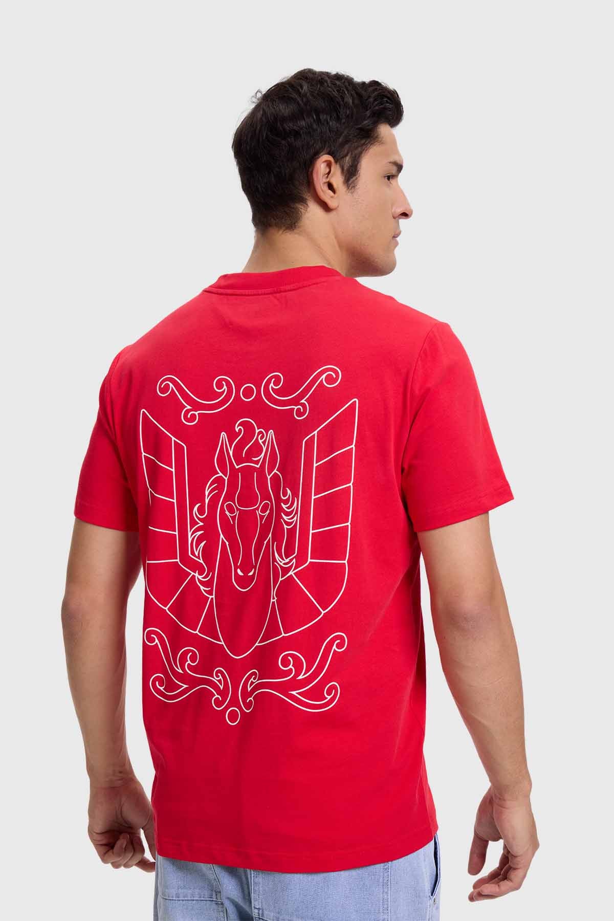 Polera Hombre Caballeros Del Zodiaco Rojo
