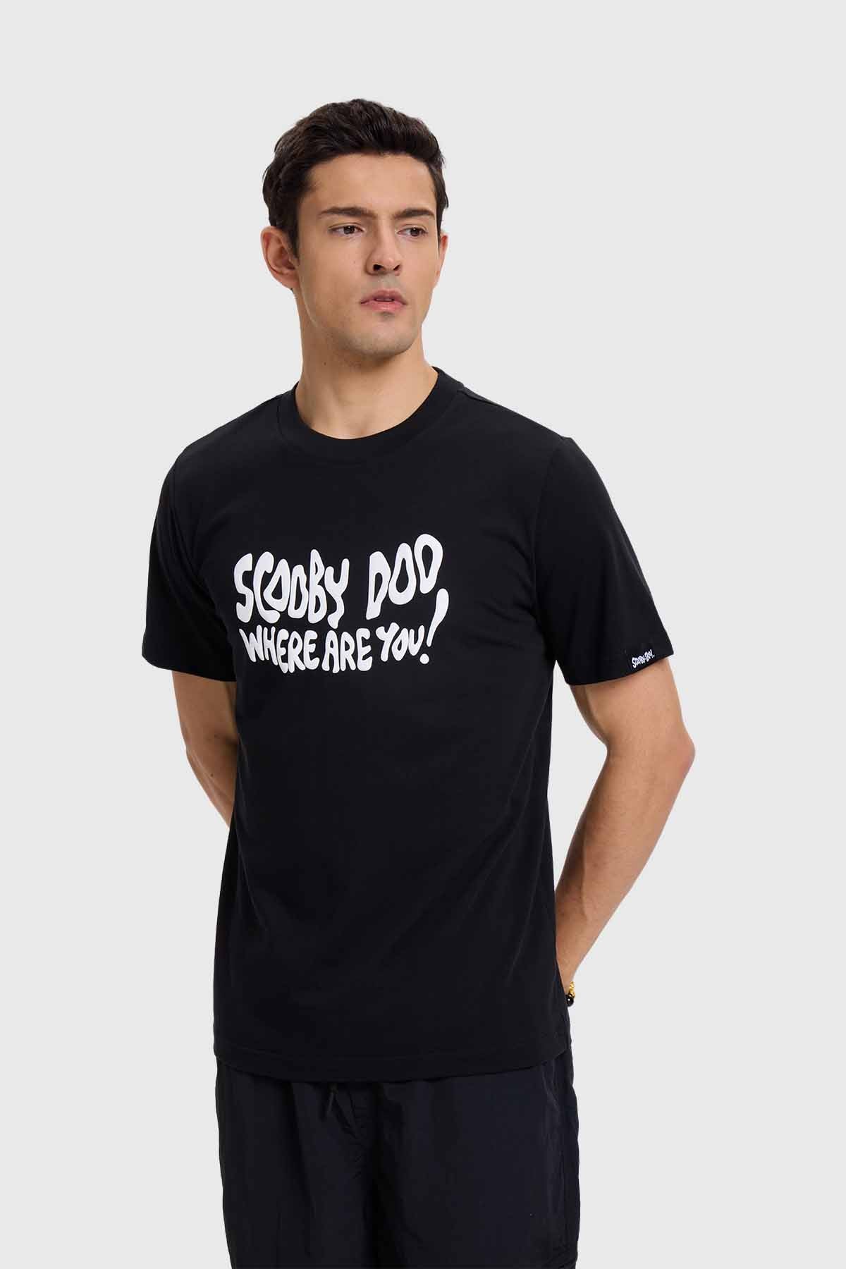 Polera Hombre Scooby Doo Negro