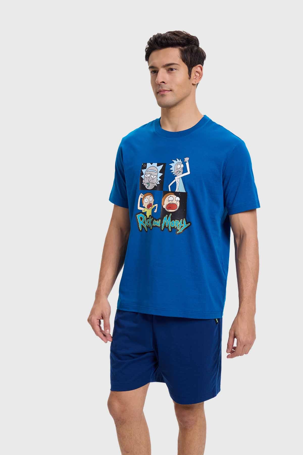 Pijama Hombre Rick And Morty Azul Oscuro