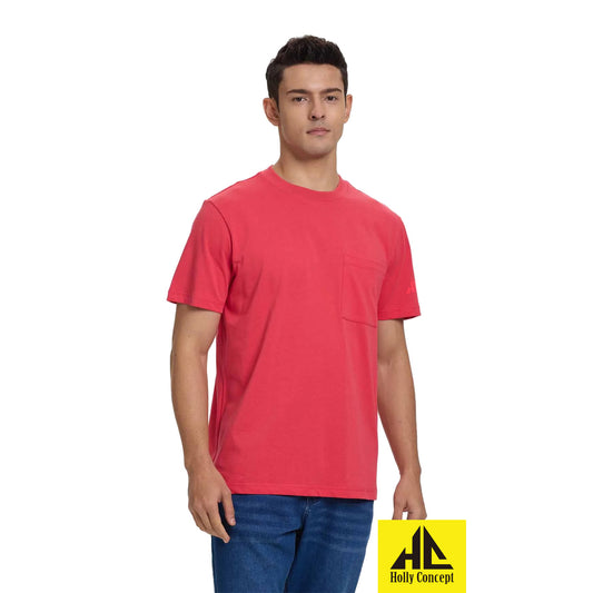 Polera Lisa Con Bolsillo Rojo