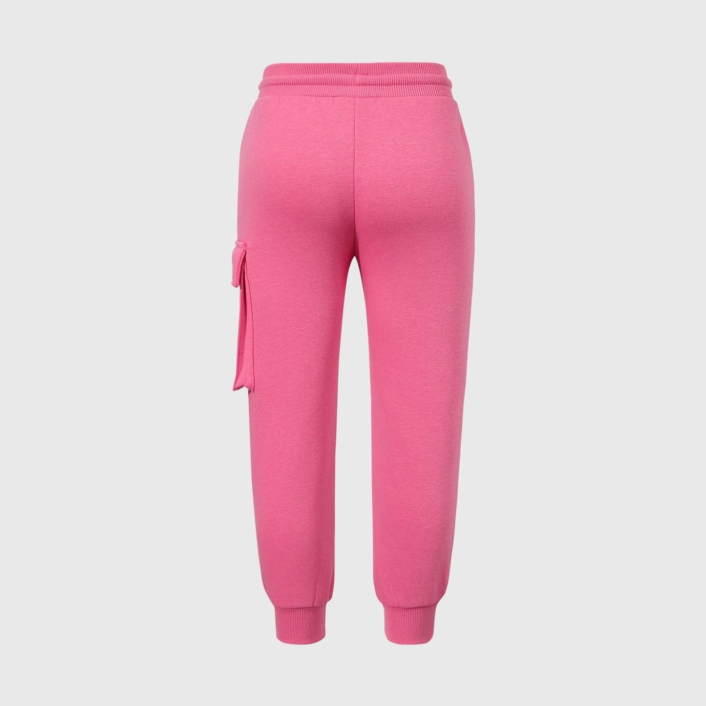 Pantalón buzo cargo rosado con estampado de Skye de Paw Patrol sonriendo y el texto "Cool Kind" en colores vibrantes, ideal para los pequeños aventureros.