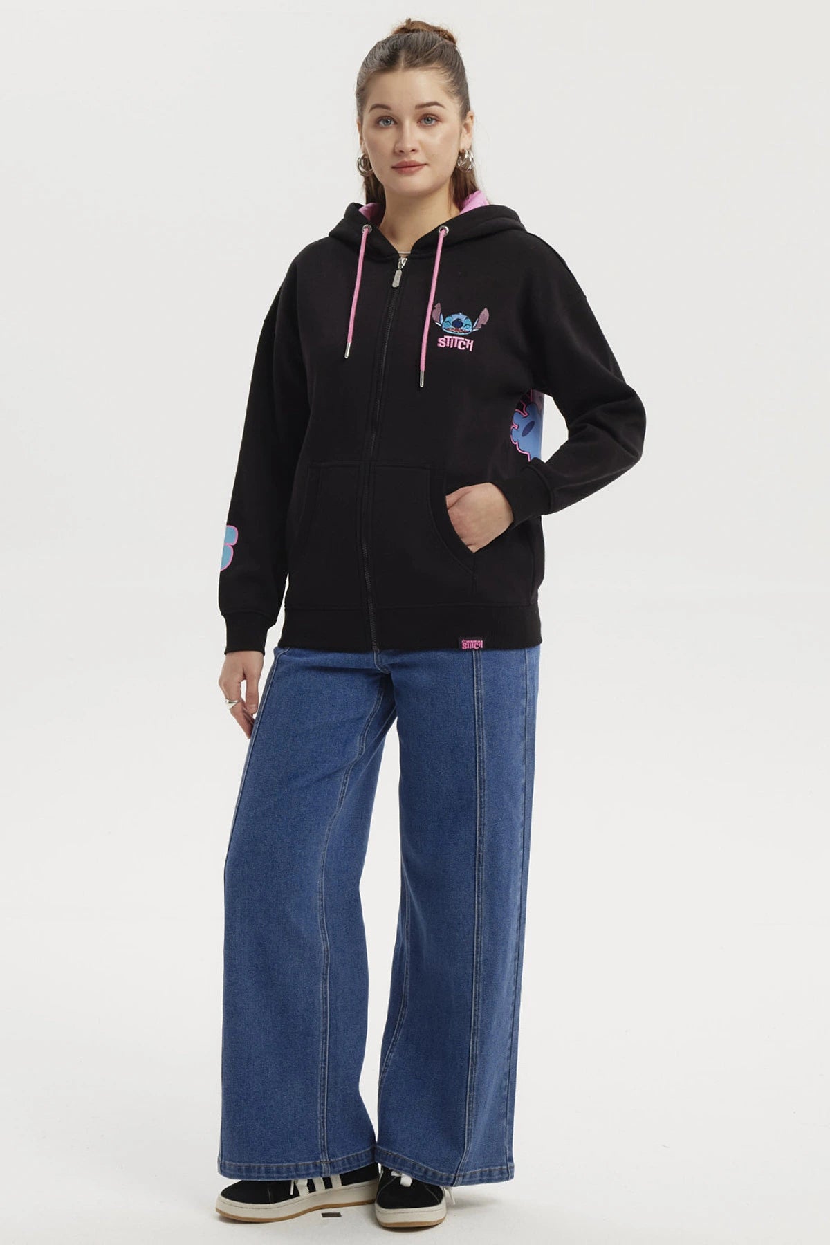 Polerón Mujer Stitch Negro