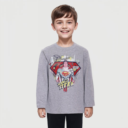 Polera Superman Gris Melange