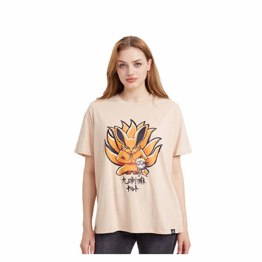 Polera Naruto And Kurama Beige