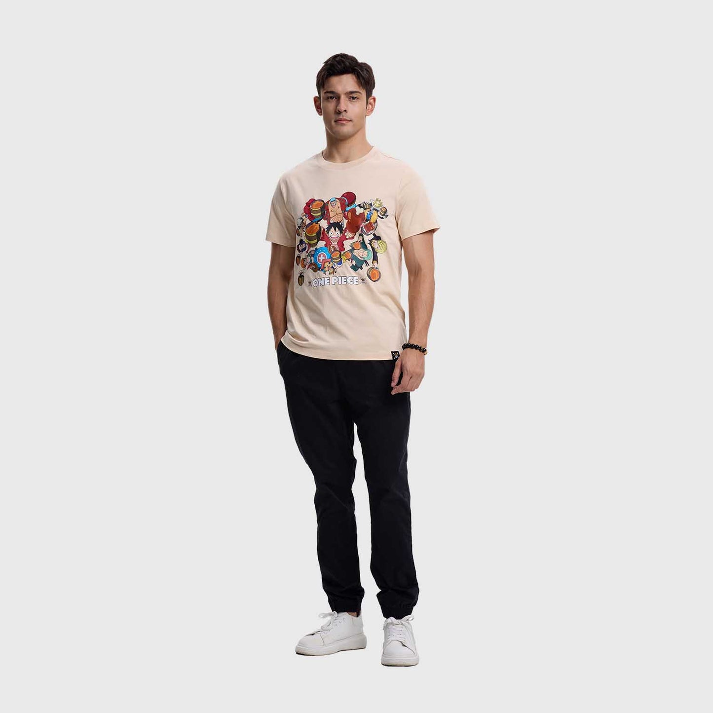 Polera Hombre One Piece - Mugiwaras Beige