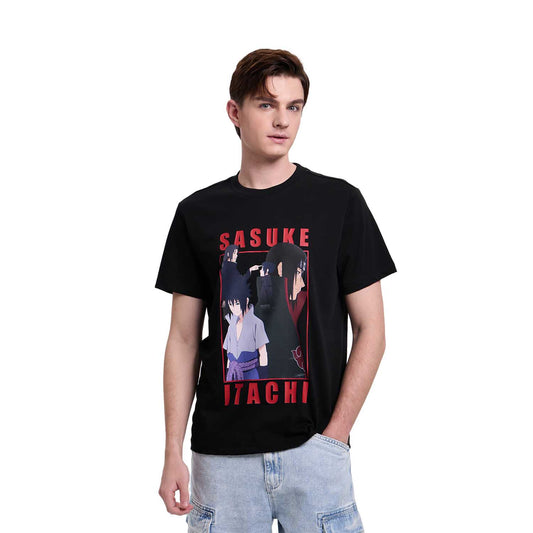 Polera Naruto Sasuke e Itachi Negro