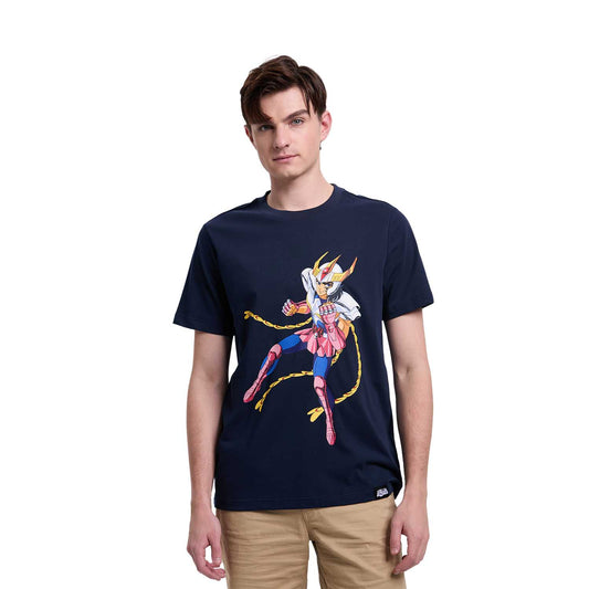 Polera Caballeros Del Zodiaco Ikki Azul Marino