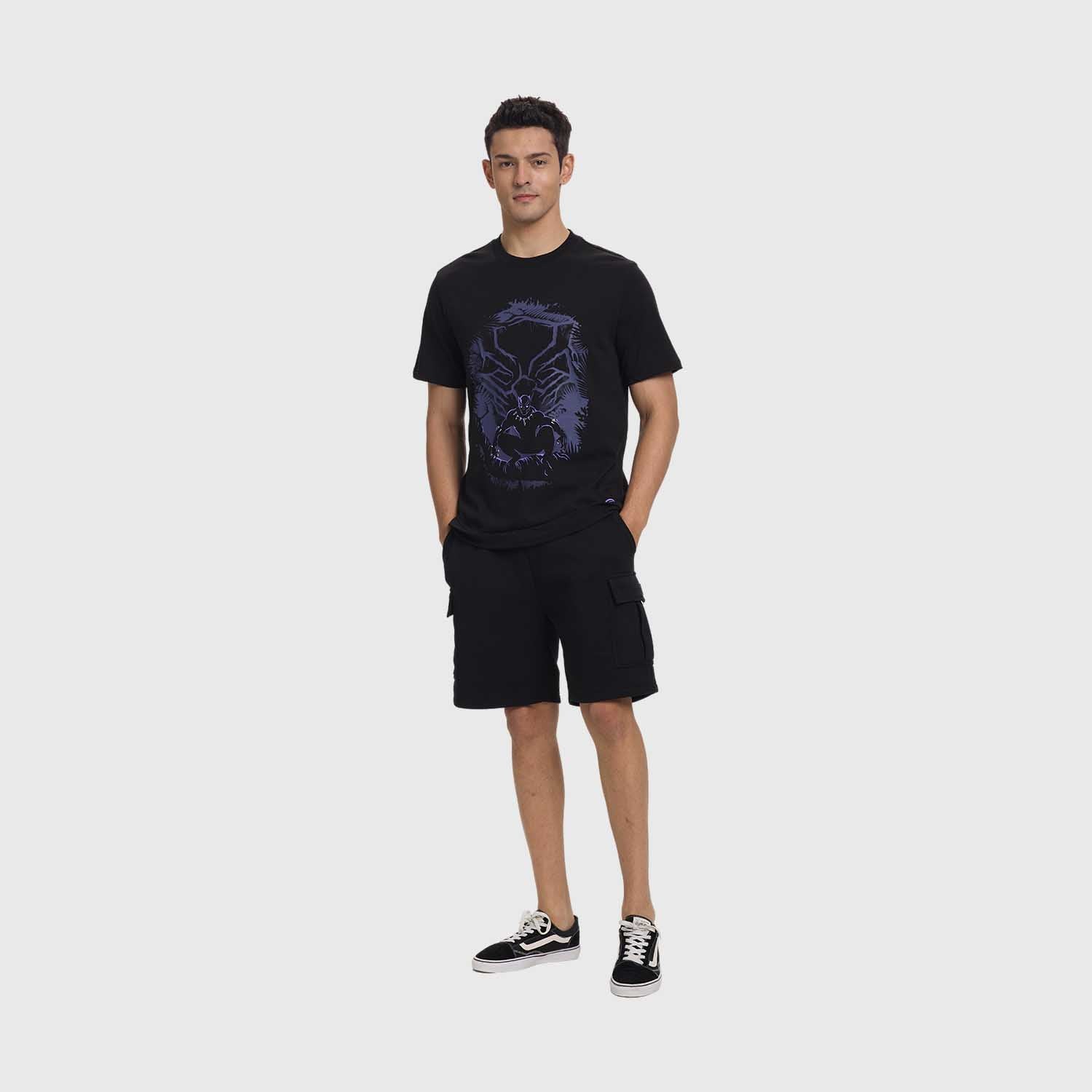 Polera Avengers Black Panther Negro / Morado
