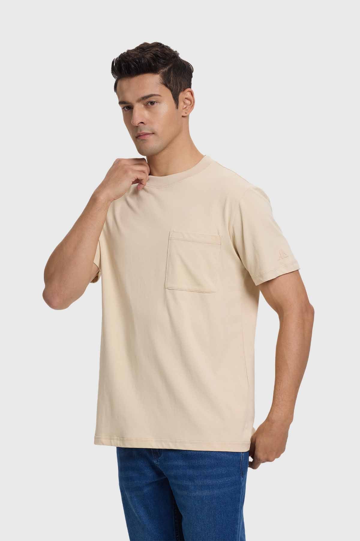 Polera Lisa Con Bolsillo Beige