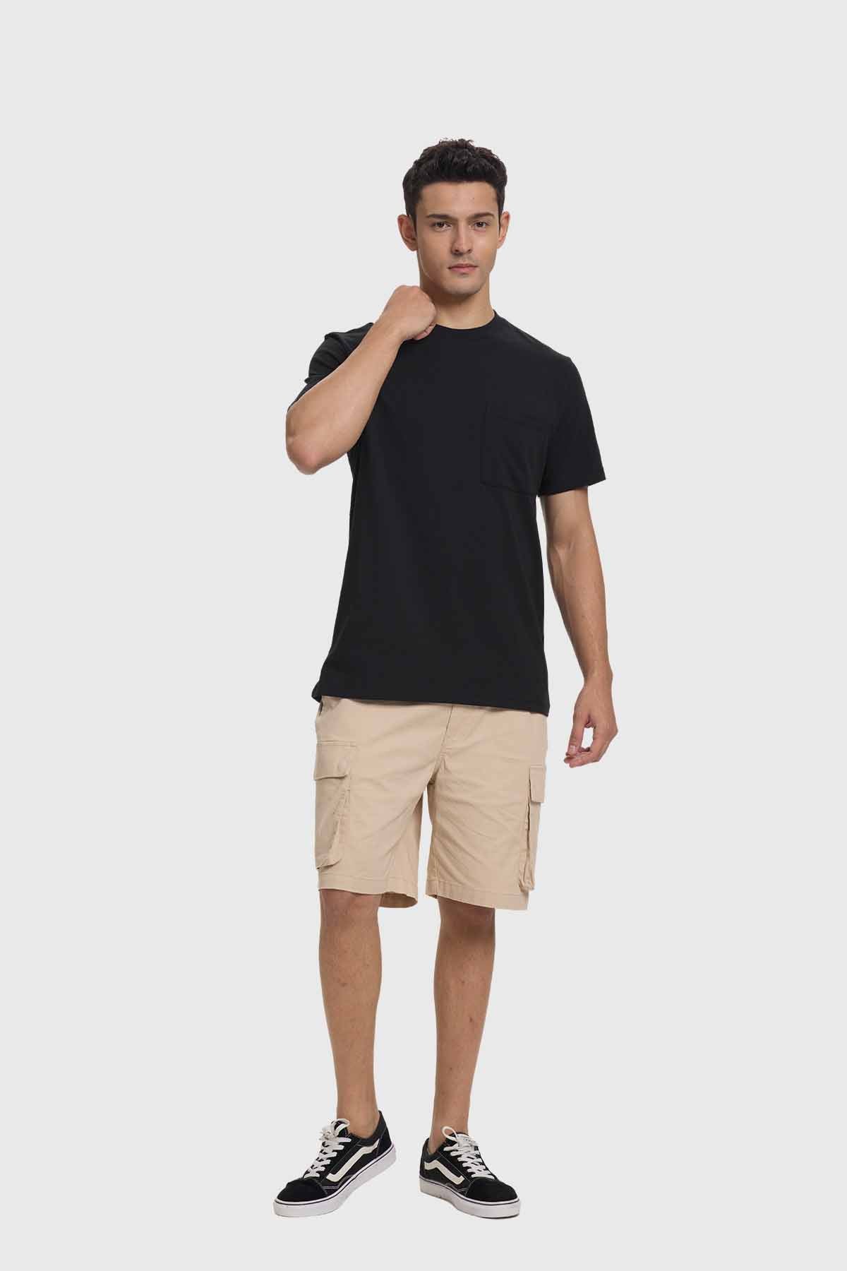 Polera Lisa Con Bolsillo Negro