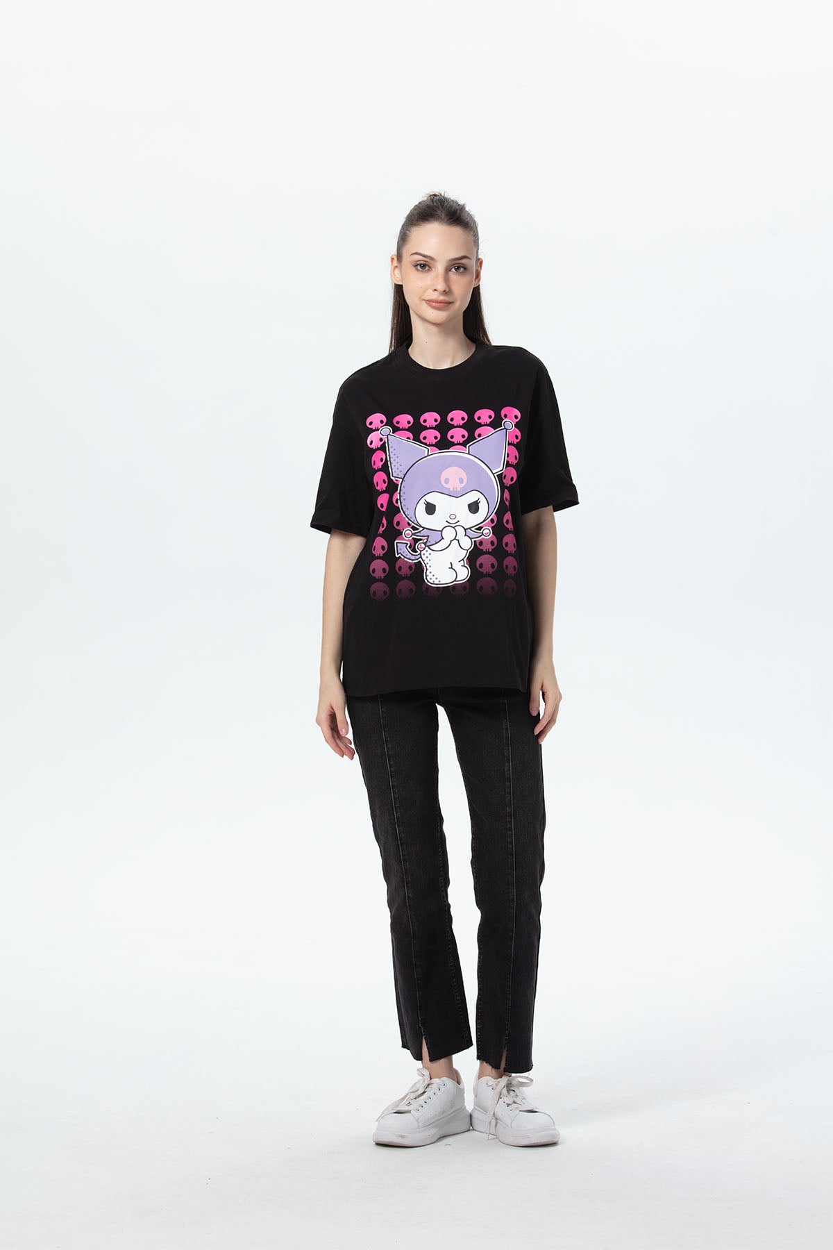 Polera Kuromi Oversize Negra