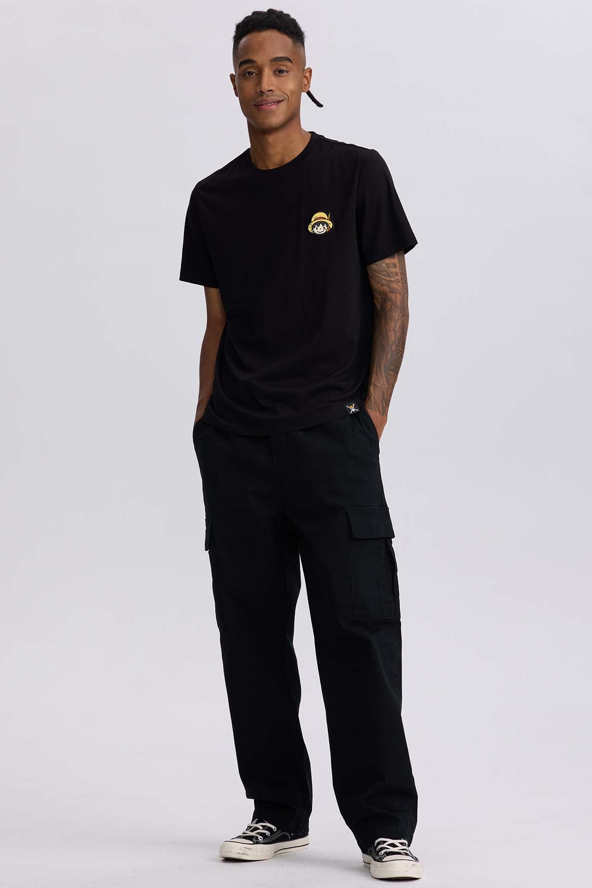 Polera One Piece Monkey D. Luffy Negro