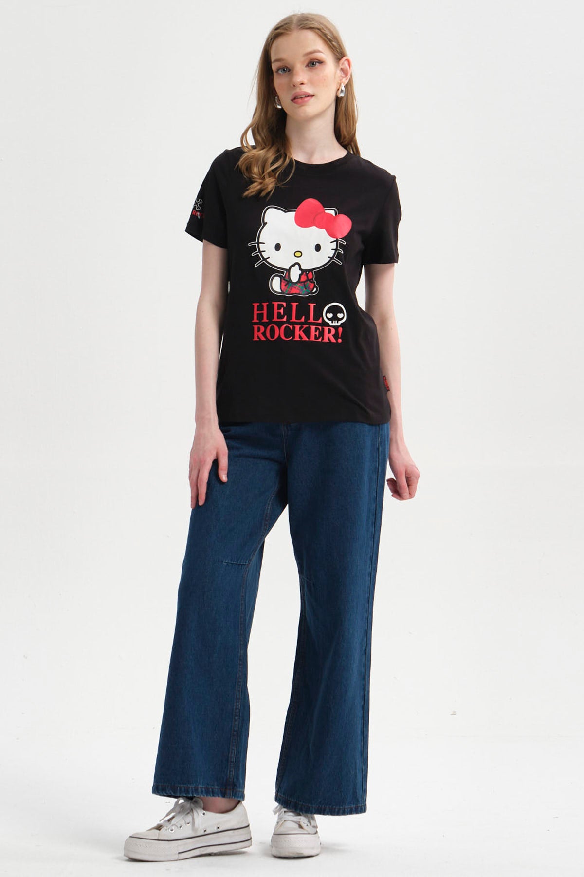 Polera Mujer Hello Kitty Negra