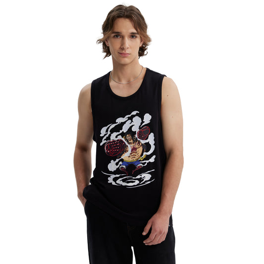 Polera One Piece Luffy Gear 4 Negra