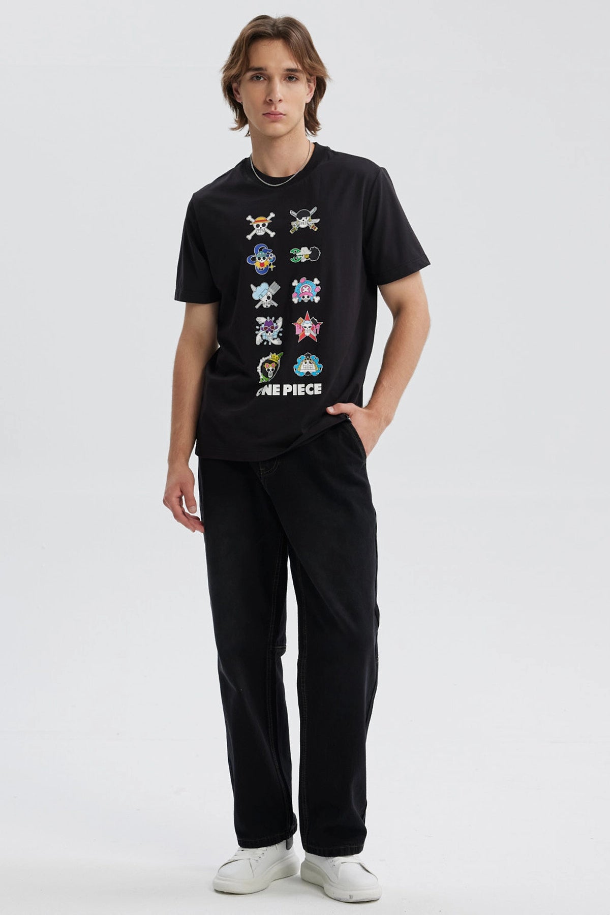 Polera Hombre One Piece Negra