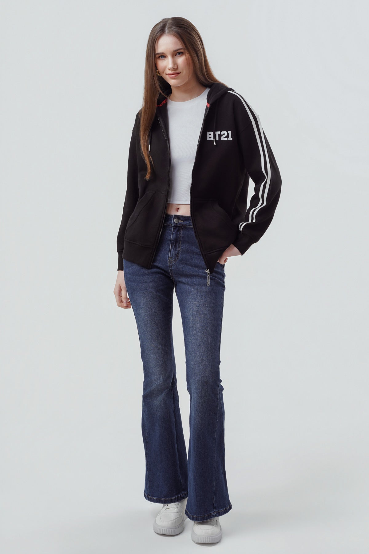 Polerón Mujer Bt21 Negro
