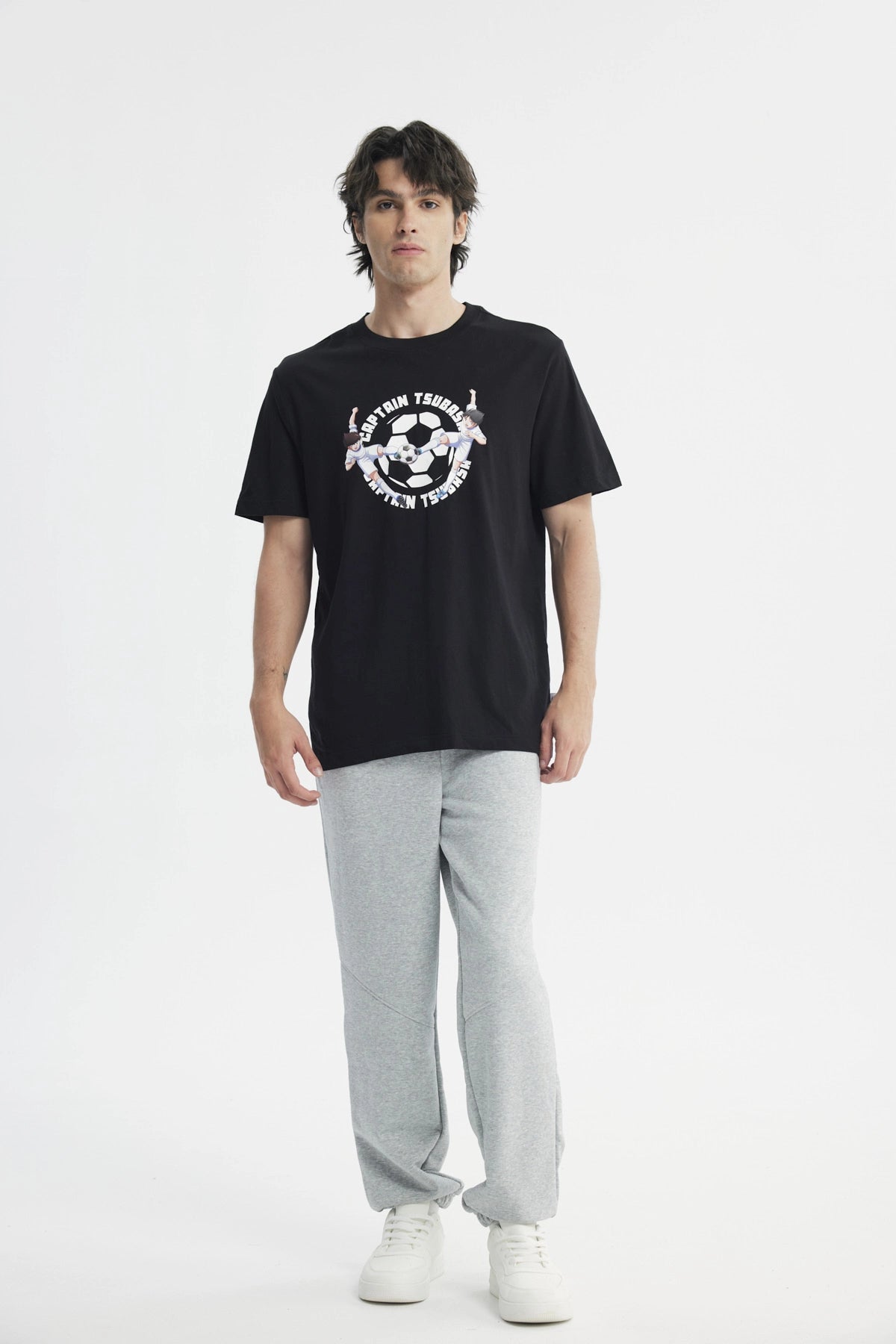 Polera Hombre Capitán Tsubasa Negra