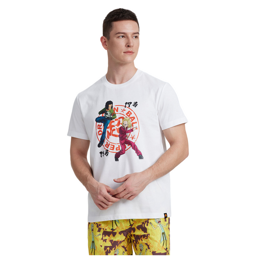 Polera Dragon Ball N17 & N18 Blanco