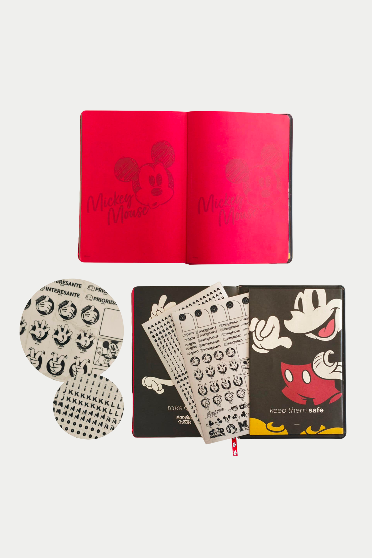 Libreta Tapa Dura Mickey Negra