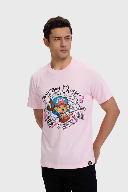 Polera Hombre One Piece - Chopper Rosado