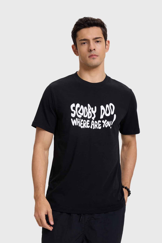 Polera Hombre Scooby Doo Negro