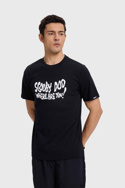 Polera Hombre Scooby Doo Negro