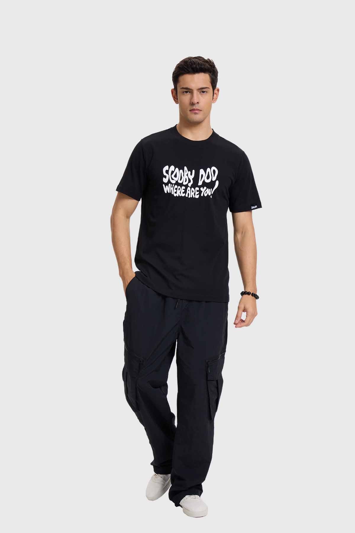 Polera Hombre Scooby Doo Negro