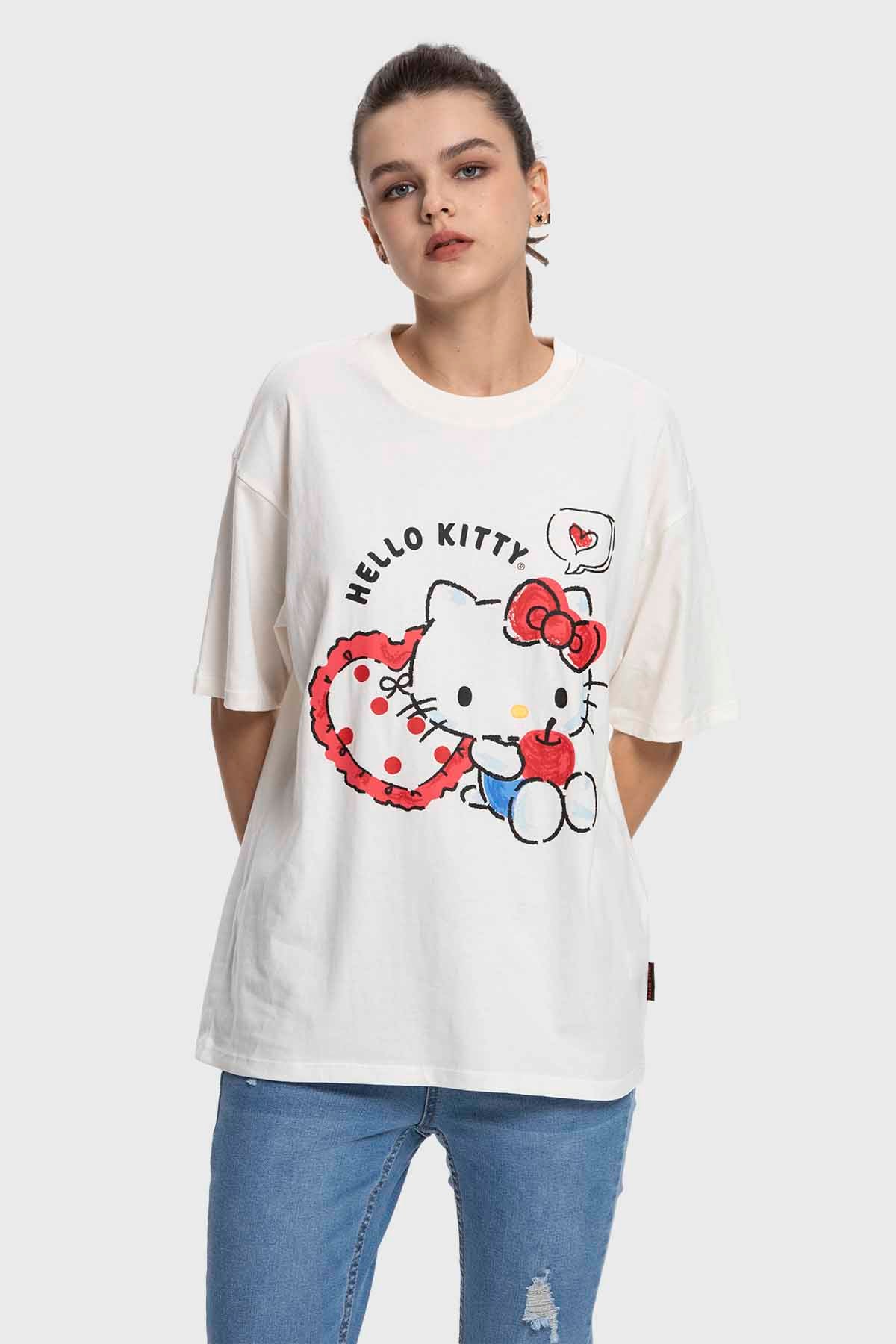 Polera Mujer Hello Kitty Blanco