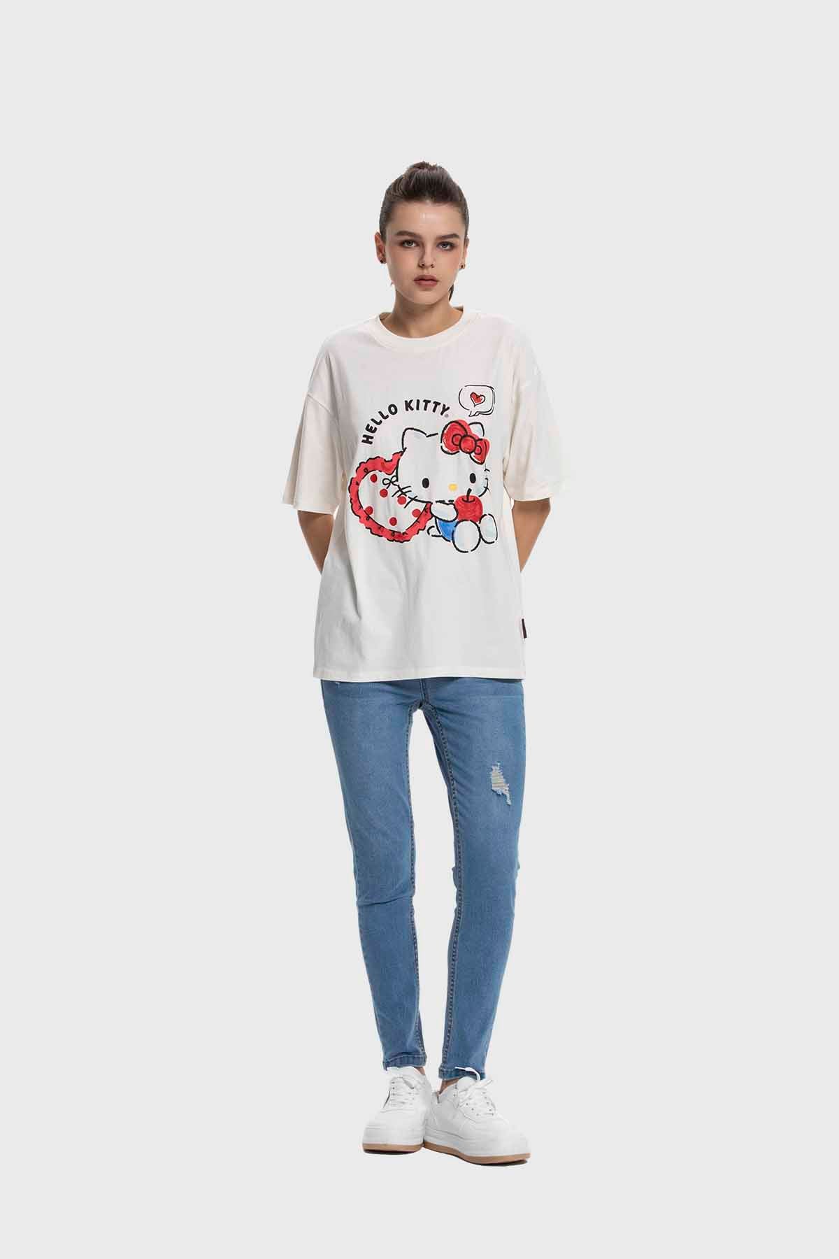 Polera Mujer Hello Kitty Blanco