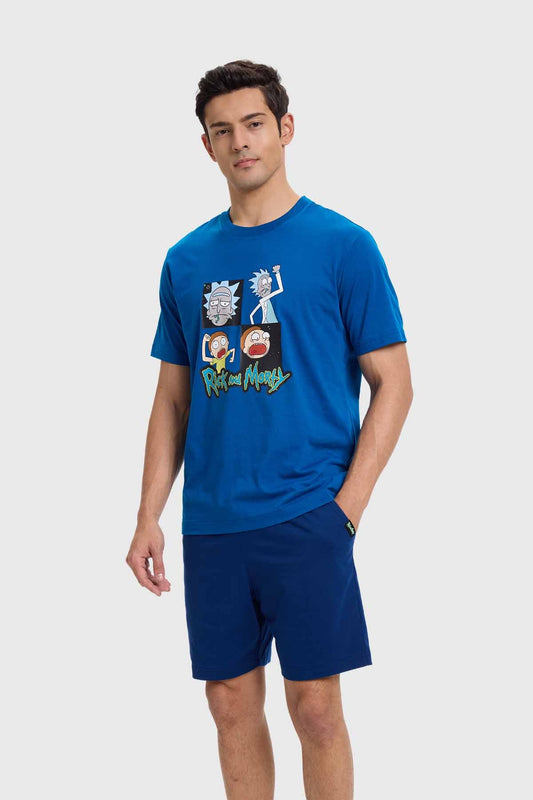 Pijama Hombre Rick And Morty Azul Oscuro