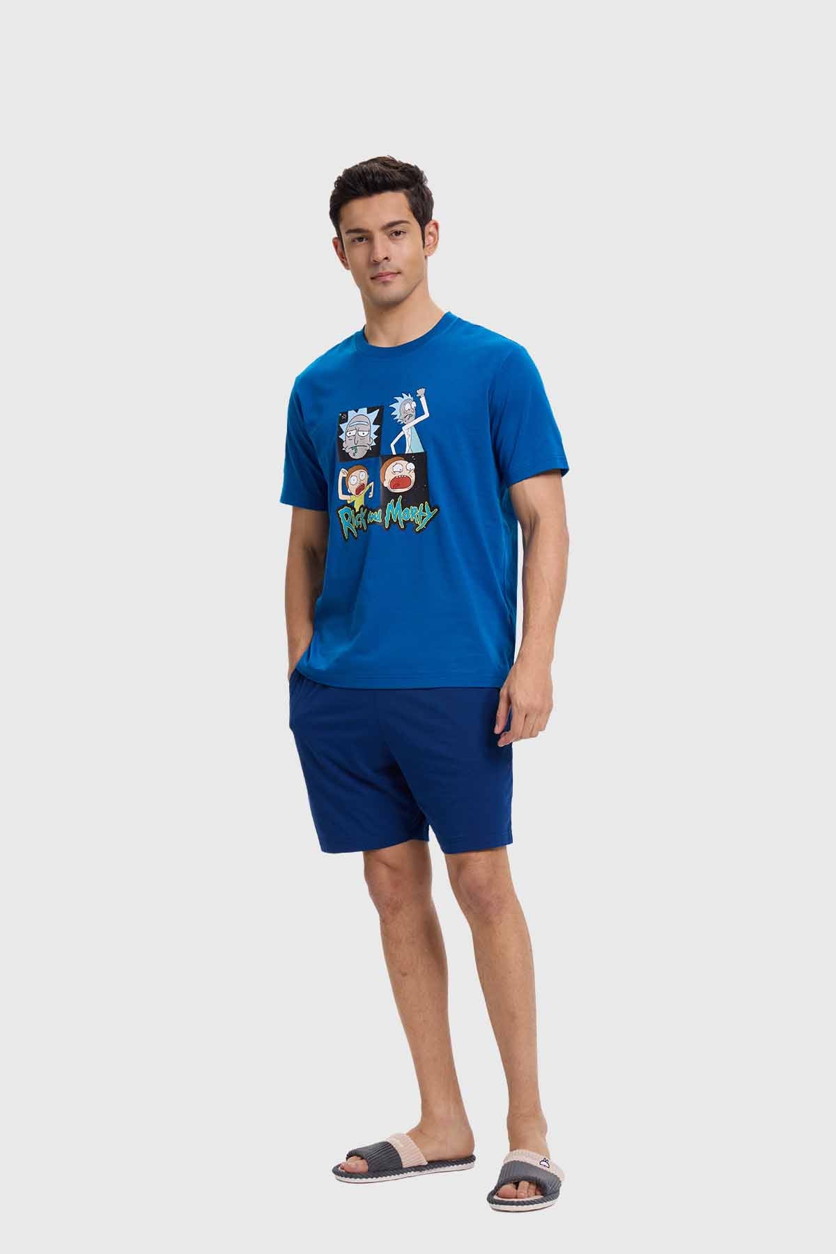 Pijama Hombre Rick And Morty Azul Oscuro