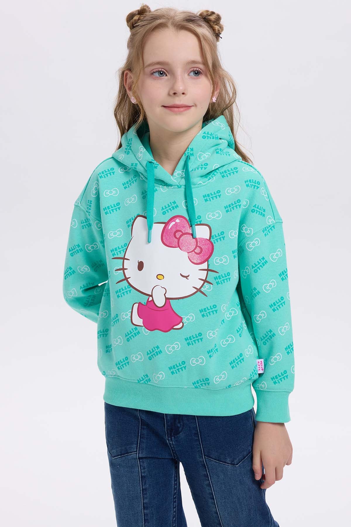 Polerón Niña Hello Kitty Verde Menta