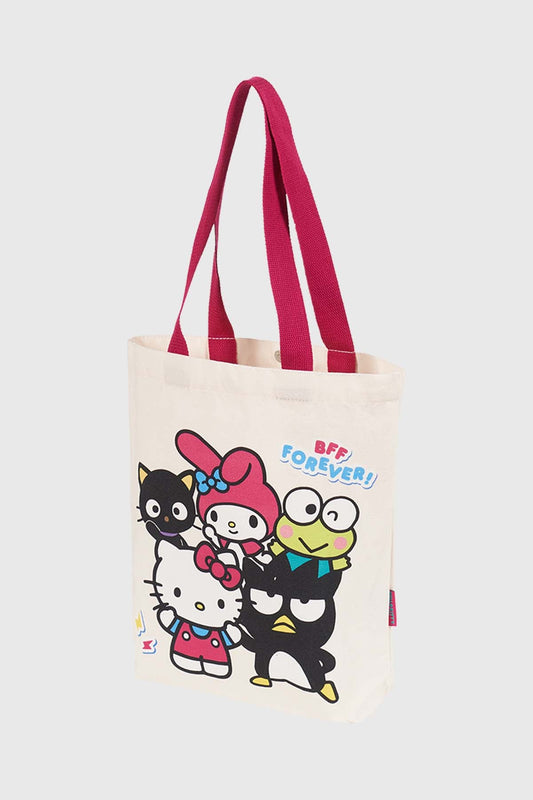 Bolsa Home Mediana Hello Kitty Y Sus Amigos Crudo