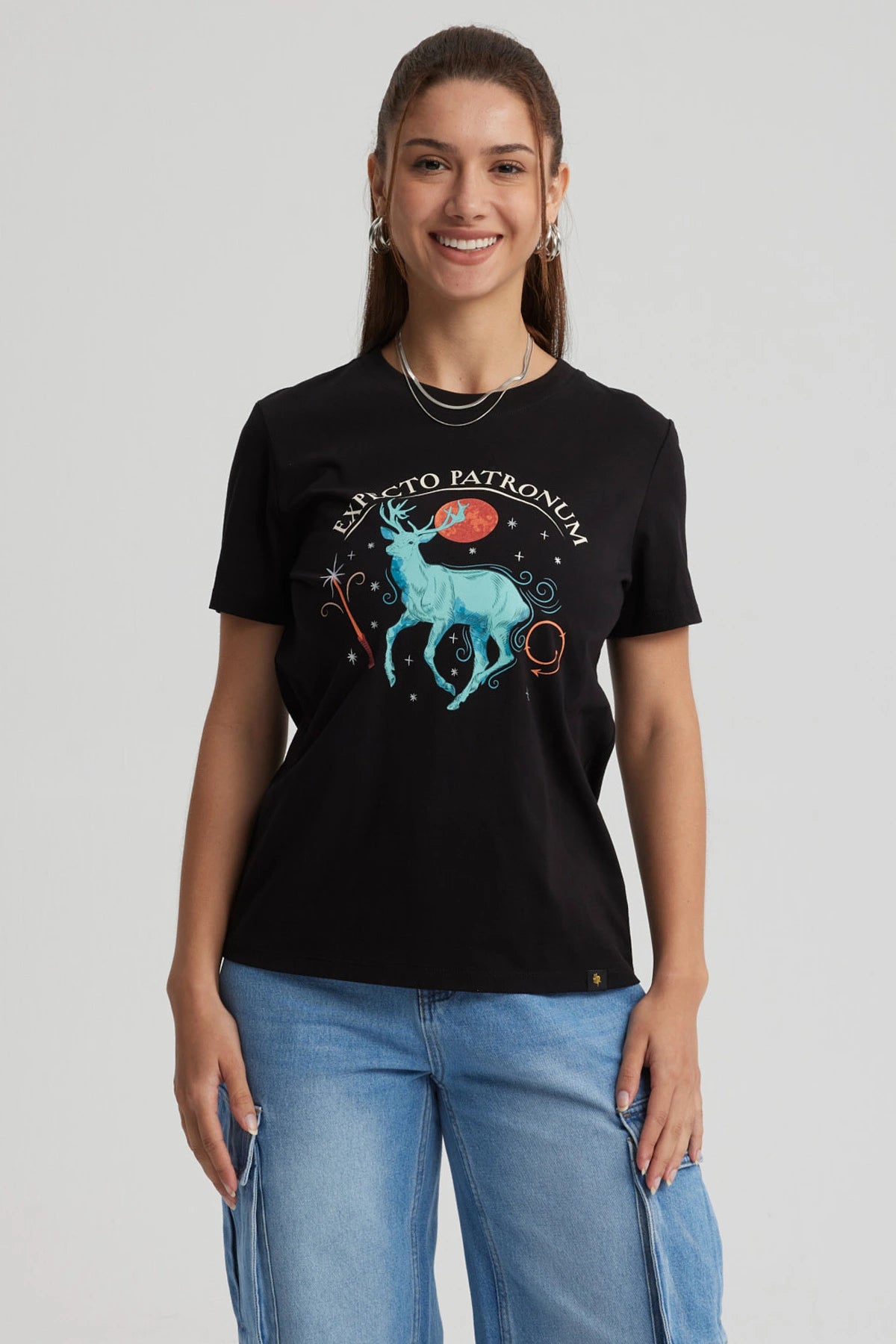 Polera Harry Potter Expecto Patronum Negra