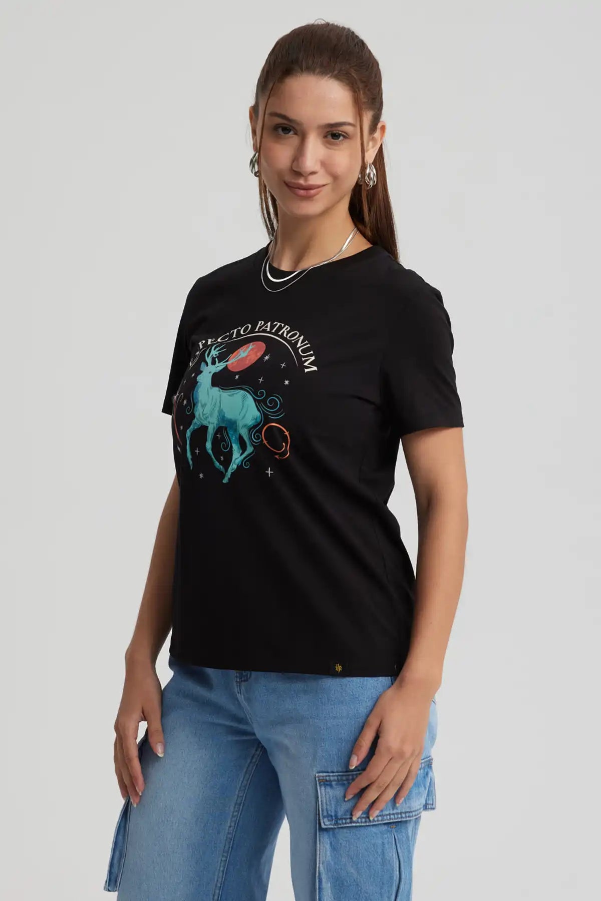Polera Harry Potter Expecto Patronum Negra