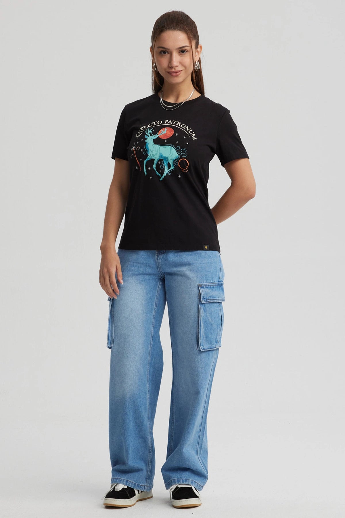 Polera Harry Potter Expecto Patronum Negra