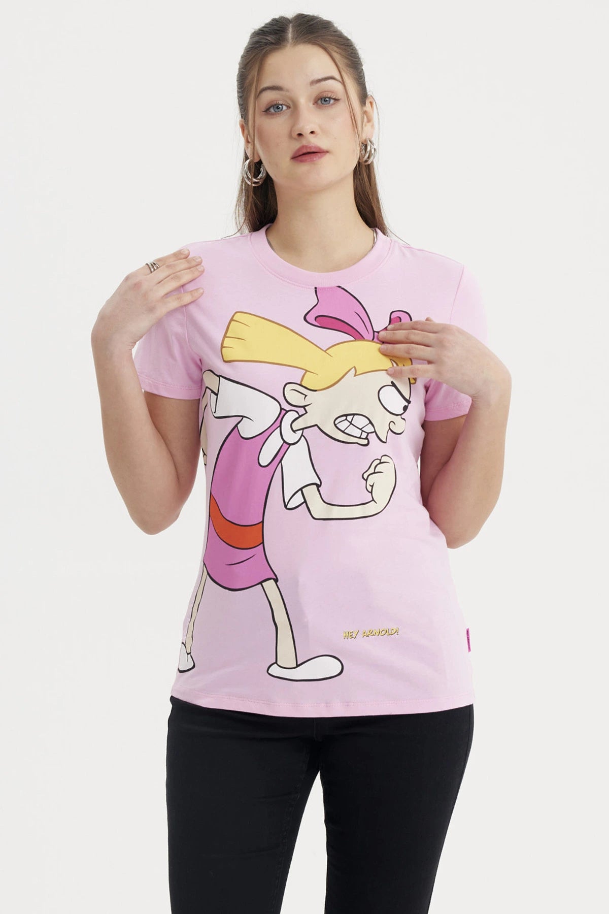 Polera Mujer Hey Arnold Helga Rosada