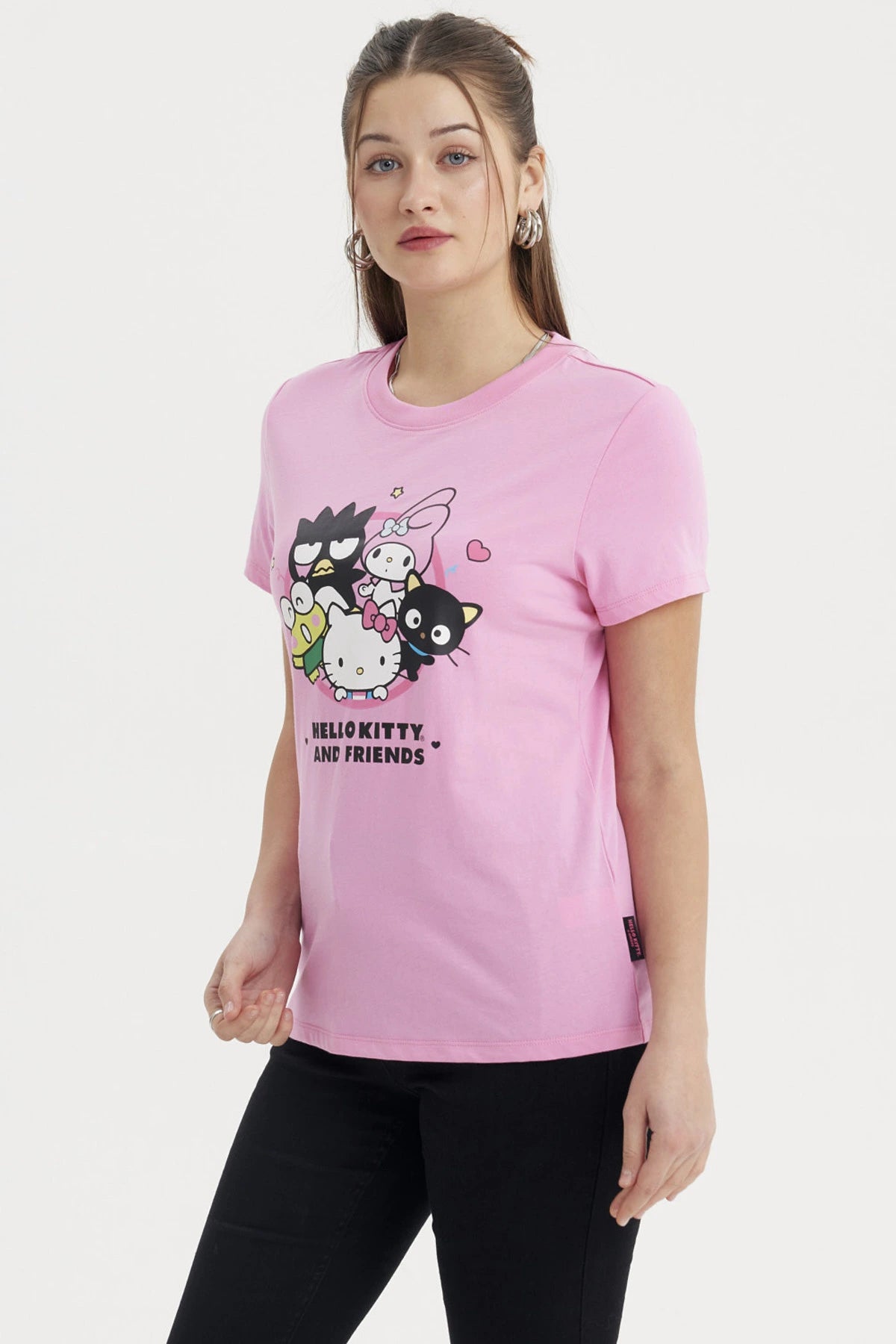 Polera Mujer Hello Kitty Y Sus Amigos Rosada