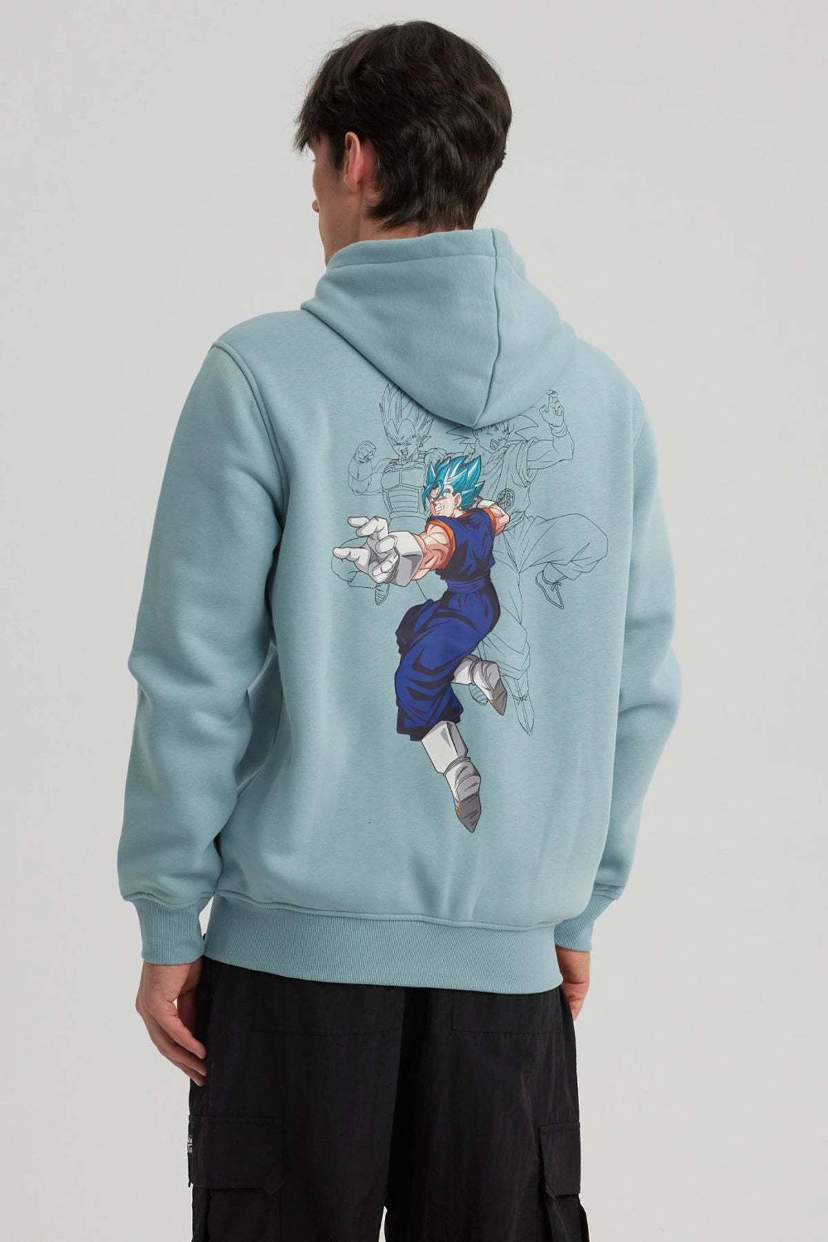 Polerón Dragon Ball Azul Claro Melange