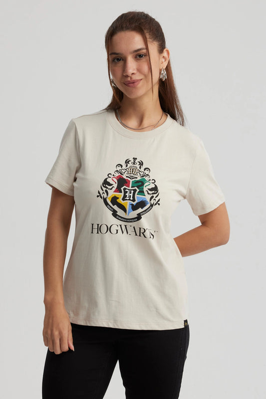 Polera Harry Potter Hogwarts Beige