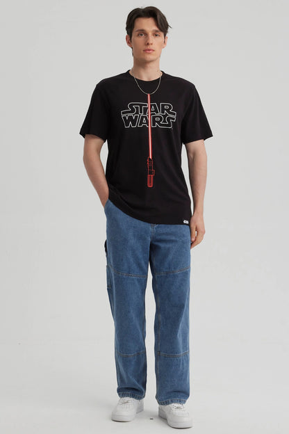 Polera Star Wars Lightsaber Negra