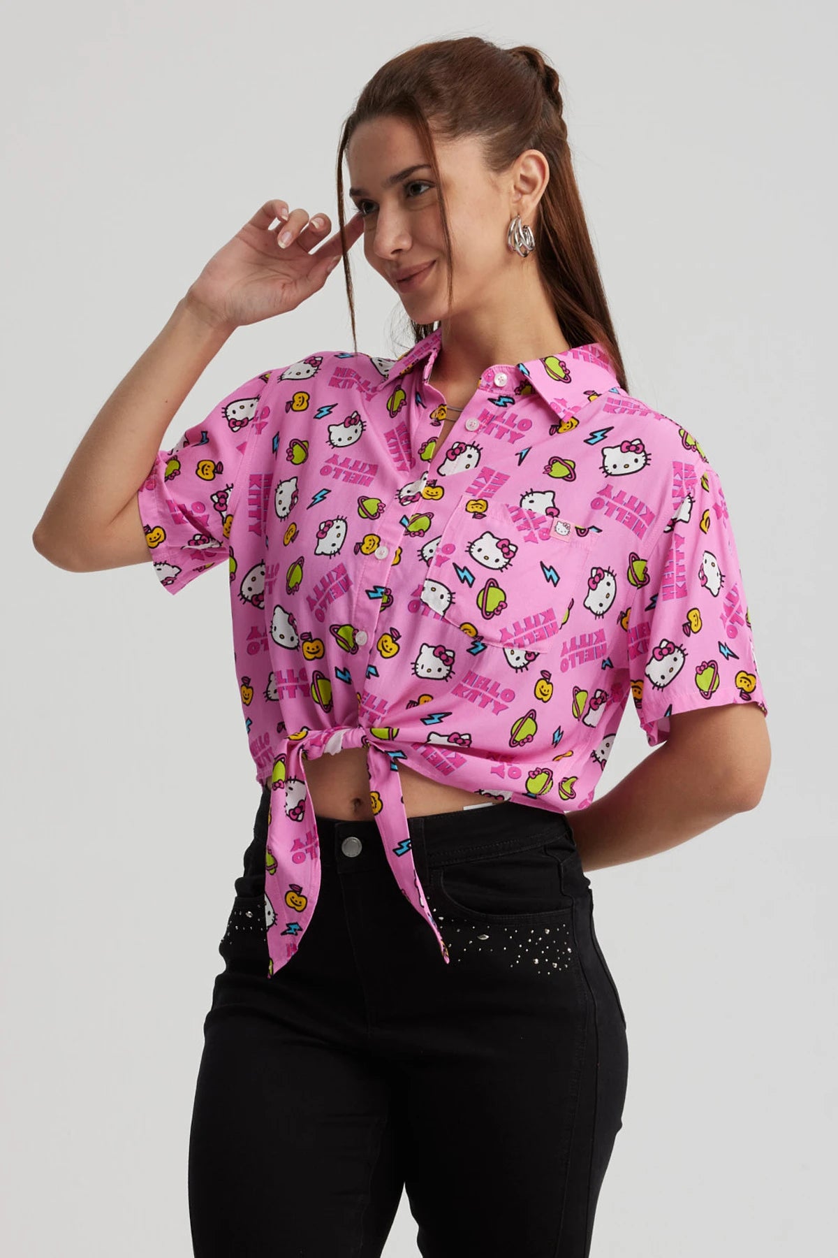 Camisa Hello Kitty Rosada