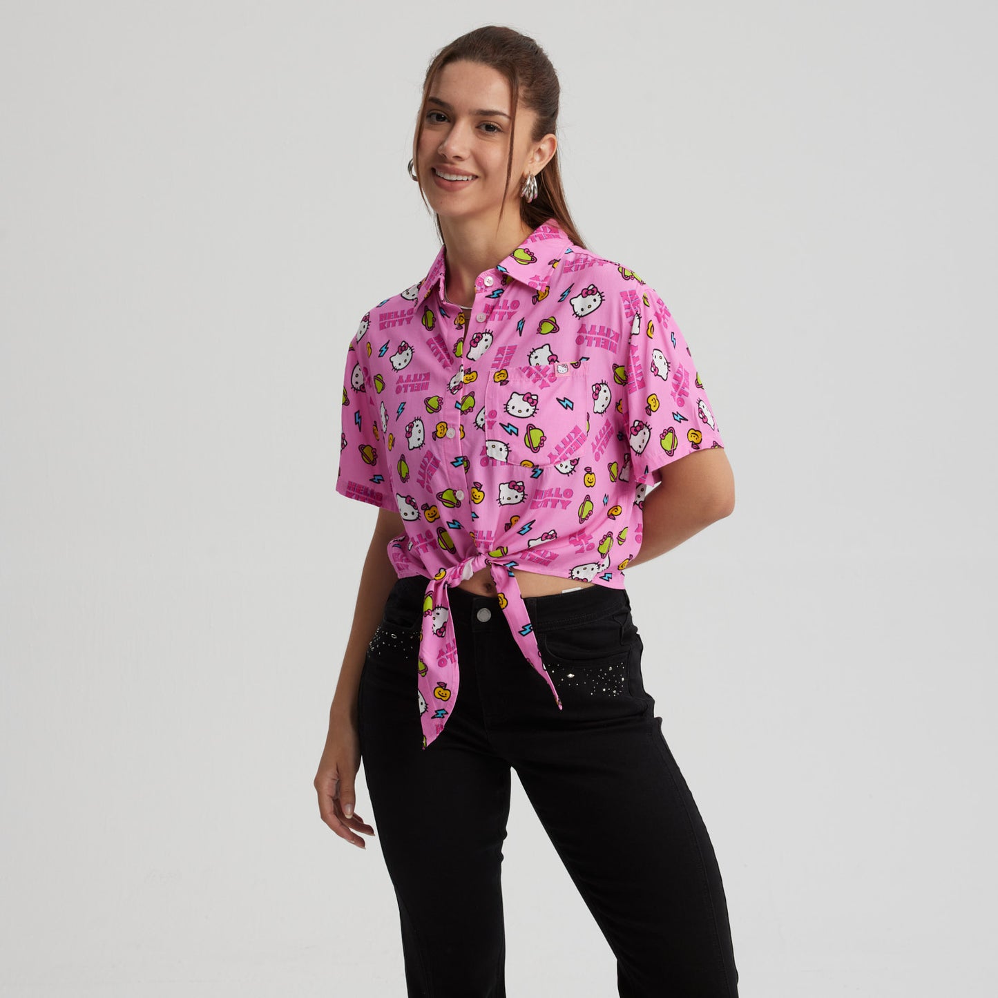 Camisa Hello Kitty Rosada