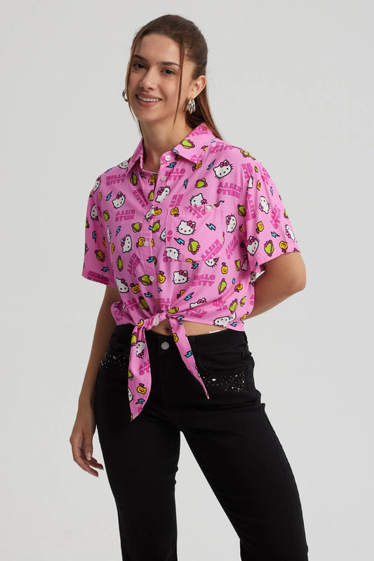 Camisa Hello Kitty Rosada