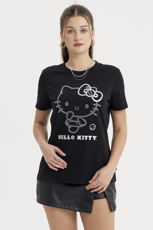 Polera Mujer Hello Kitty Negra