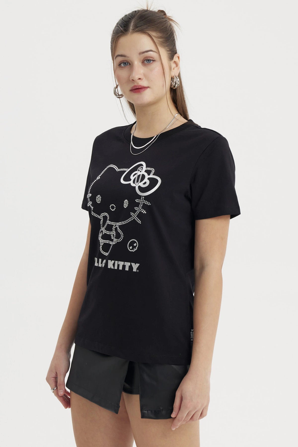 Polera Mujer Hello Kitty Negra